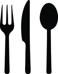 Fork, knife and spoon.. Vector