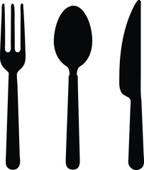 Fork, knife and spoon.. Vector