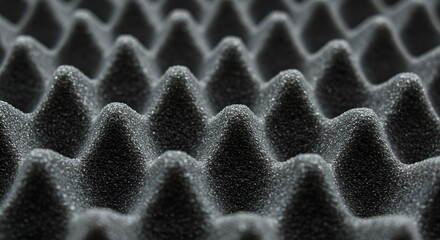 Close-Up Acoustic Foam with Egg Crate Pattern - Perfect for Soundproofing and Studio Design.