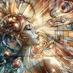  Ethereal Serenity in Stained Glass 

