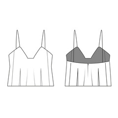 woman cami tops mockup template clothing vector design