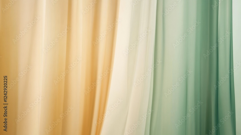 Poster sheer curtains in gradual color transition