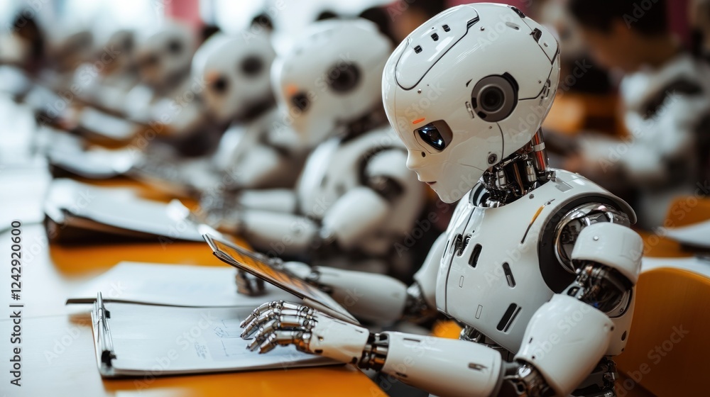 Poster Robots working together on documents using tablets