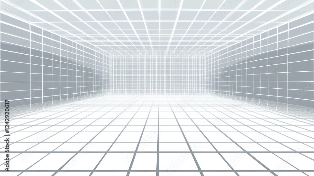 Poster abstract gridded room digital spatial design