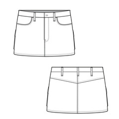 woman skirts mockup template clothing vector design