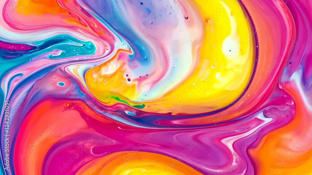 Aufkleber colorful abstract swirl of vibrant hues and patterns creating a dynamic visual experience in mixed m