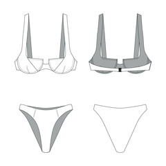 woman swim suits body suits mockup template clothing vector design