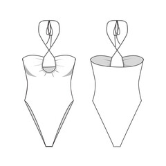 woman swim suits body suits mockup template clothing vector design