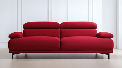 Red Fabric Sofa in Modern Living Room