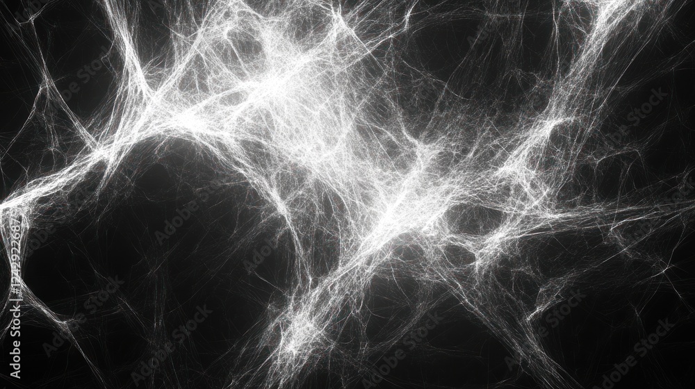 Poster white spiderweb intricate design against black background