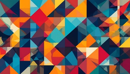 Abstract Geometric Colorful Triangle Pattern Design
