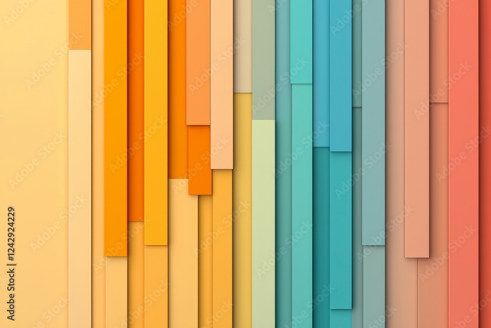 Poster colorful abstract background with vertical lines in warm and cool tones for design and artistic proj