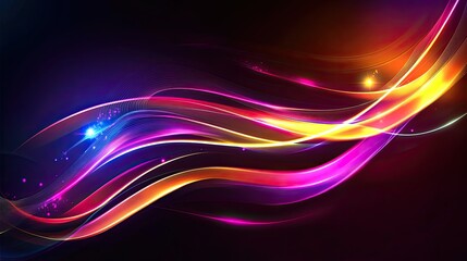 Abstract Colorful Swirling Light Wave Design