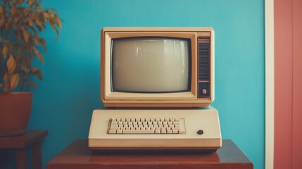 Vintage Computer in Retro Office Setting