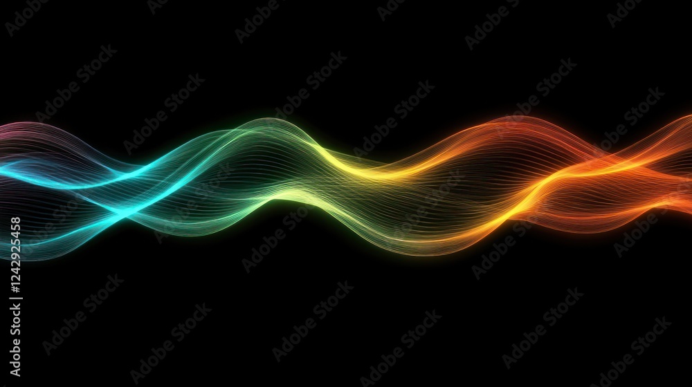 Poster abstract colorful wave lines design art