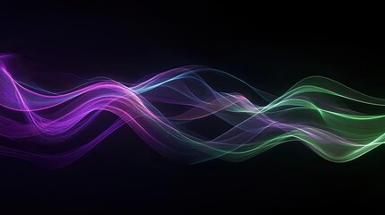 Abstract Colorful Waves Flowing Dark Background