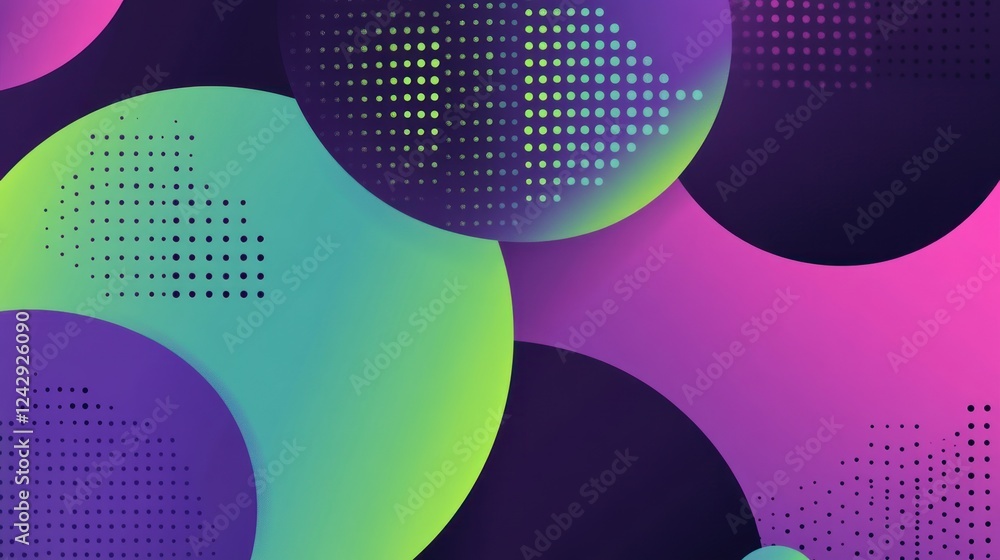 Poster Abstract Gradient Circles Dotted Pattern Design