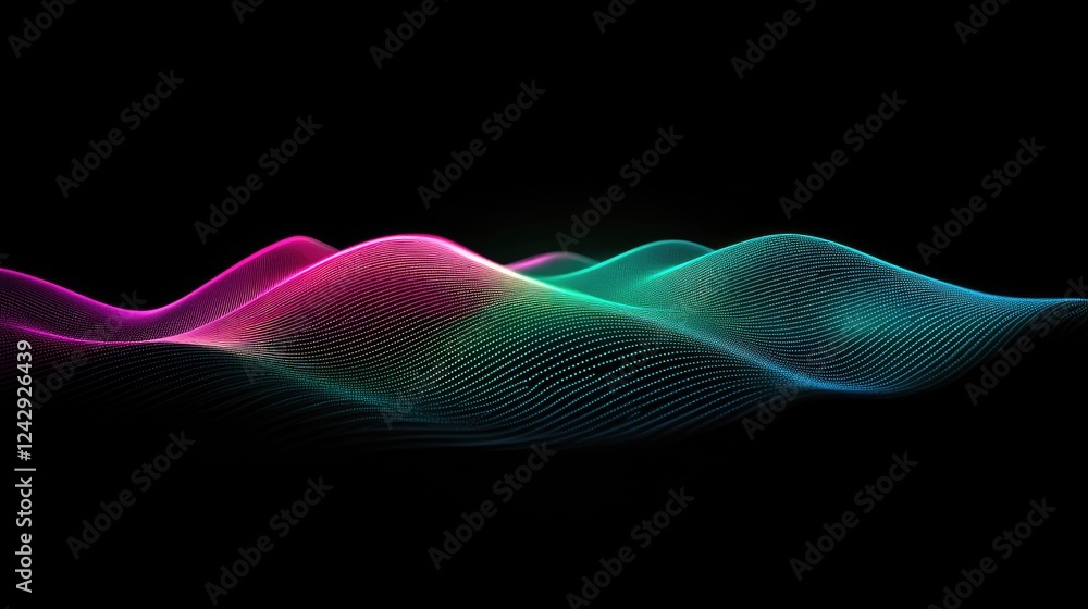 Poster abstract colorful waveform digital art design