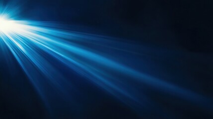 Bright Blue Light Rays Emanating From Darkness