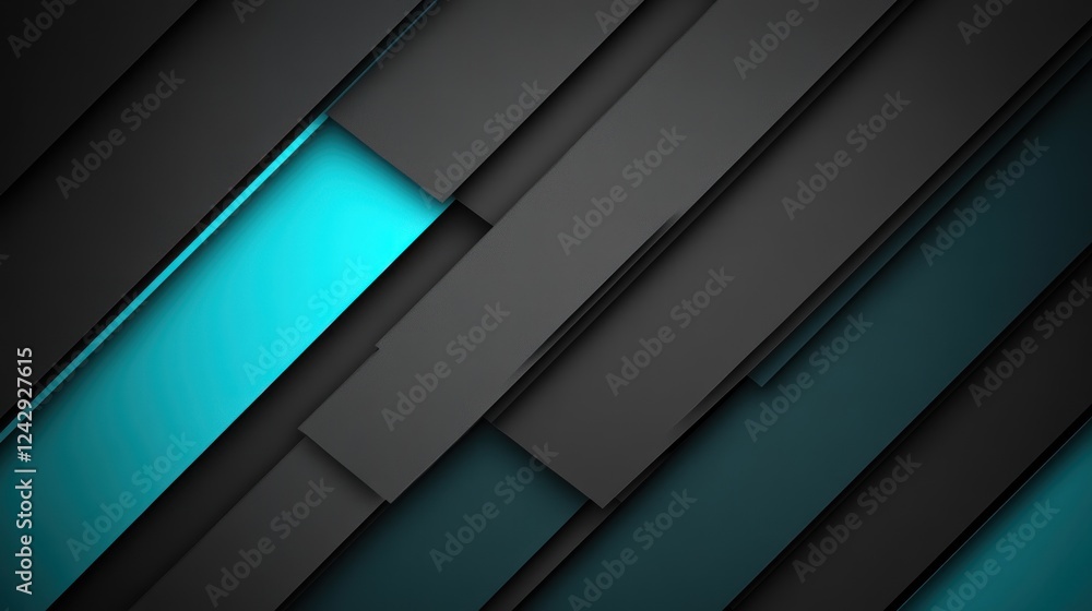 Poster abstract geometric design featuring teal and gray layers