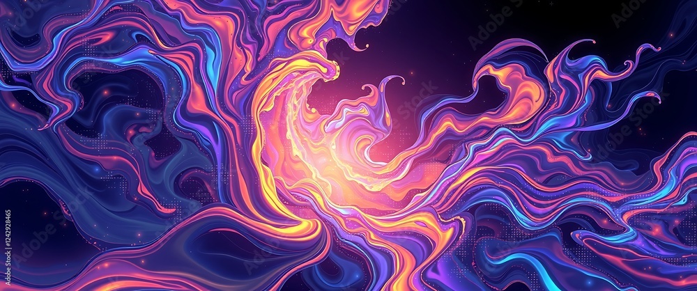 Poster swirling colors creating a dynamic flow of energy and motion in abstract art