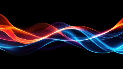 Naklejka premium Abstract Waves of Vibrant Red and Blue Light