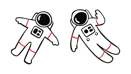 Astronaut in space suit. Vector illustration.gravity. © mari
