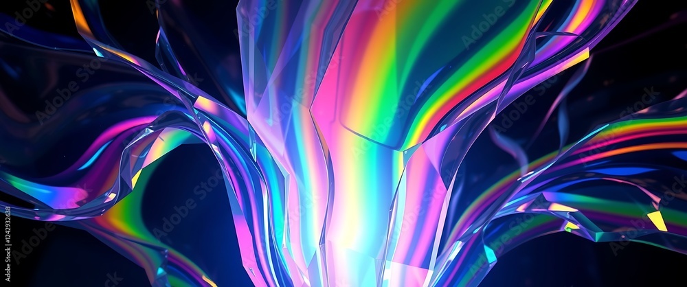 Aufkleber colorful abstract shapes creating dynamic movement and energy
