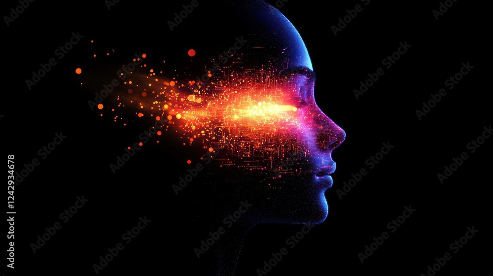 Poster Digital Mind Illuminated Circuitry Data Flowing