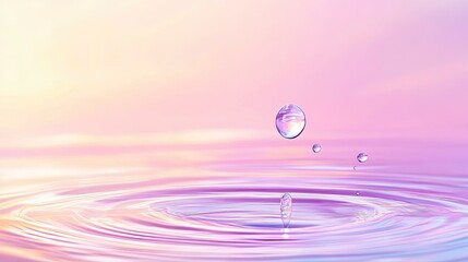 Water Droplet Impacting Pastel Surface Creates Ripples