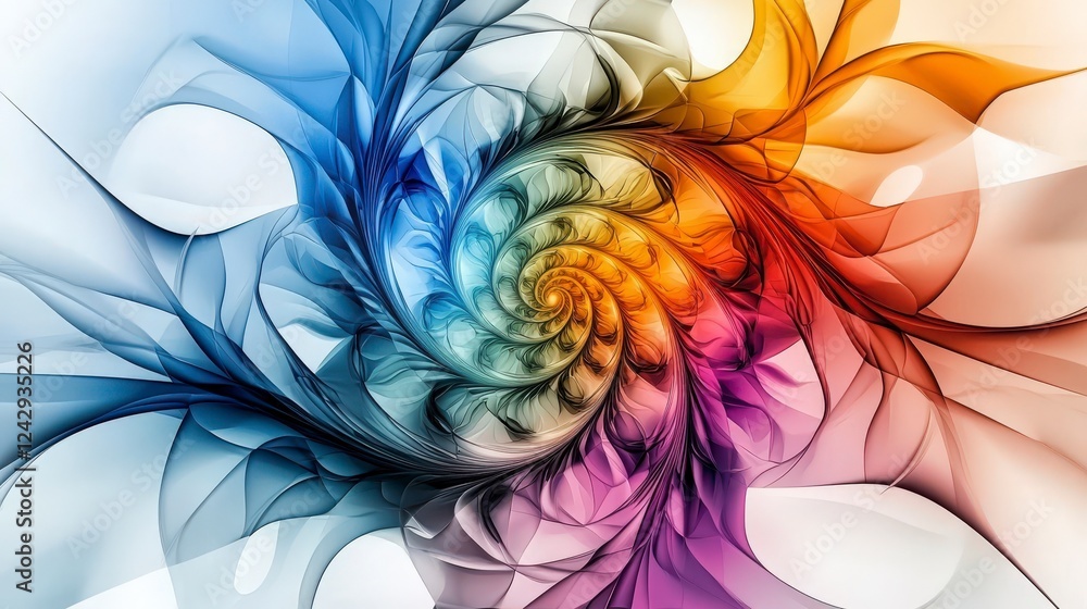 Poster Vibrant digital swirl patterns colorful abstract art for eye-catching graphics and modern creative perspectives