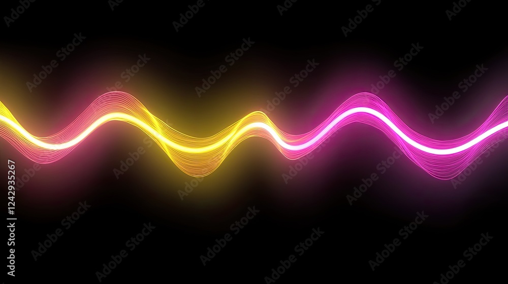 Poster abstract glowing neon waves flow seamlessly