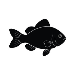 Ranchu Silhouette Vector Art and Black Ranchu Fish Design Illustration