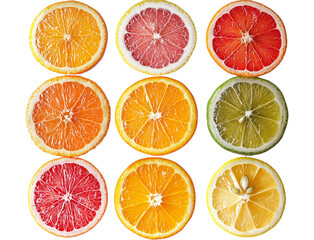 Obraz premium fresh orange slices breaking with crumbs png background