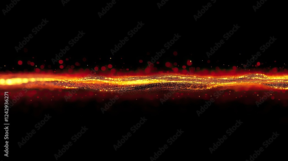 Poster abstract glowing lava flowing across dark background
