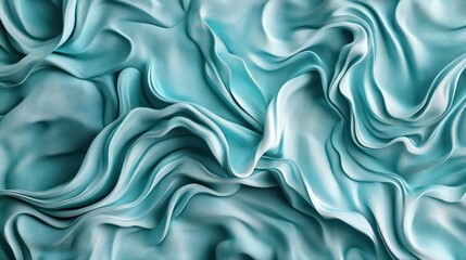 Obraz premium A soft, swirling turquoise wave pattern in the foreground, with a smooth gradient fade to lighter shades
