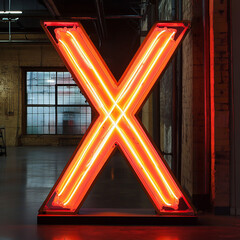 Neon letter X