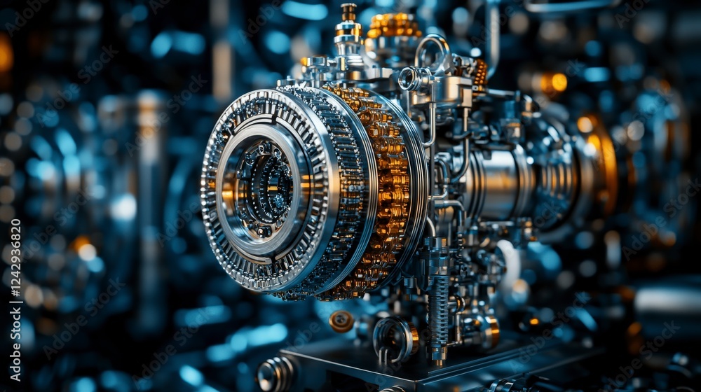 Poster innovative material science alloys applications in advanced technology industrial setting close-up v