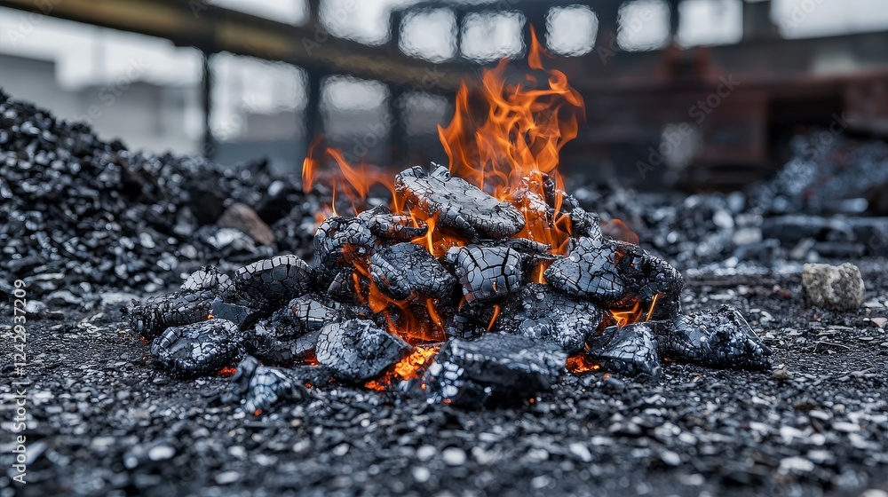 Poster industrial material science insights on alloy durability in smoky environments with charcoal flame e