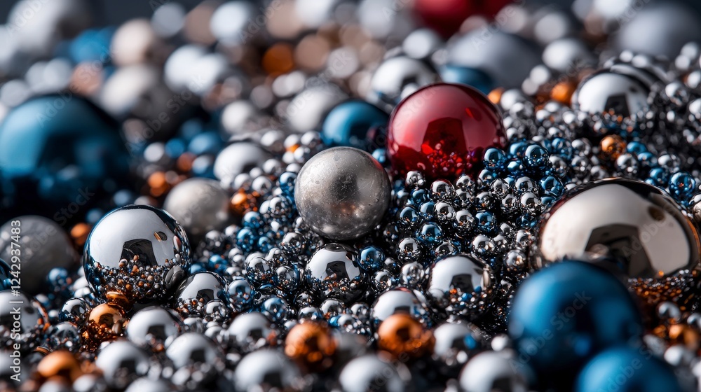 Fototapete Exploring material science properties of alloys in closeup view industrial environment macro photography