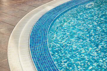 Detail of modern outdoor swimming pool in luxury hotel