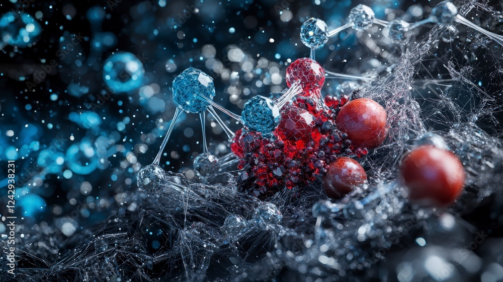 Poster Exploring material science ceramics properties laboratory scientific visualization abstract close-up innovation