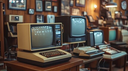 Vintage Computer Display in Cozy Setting