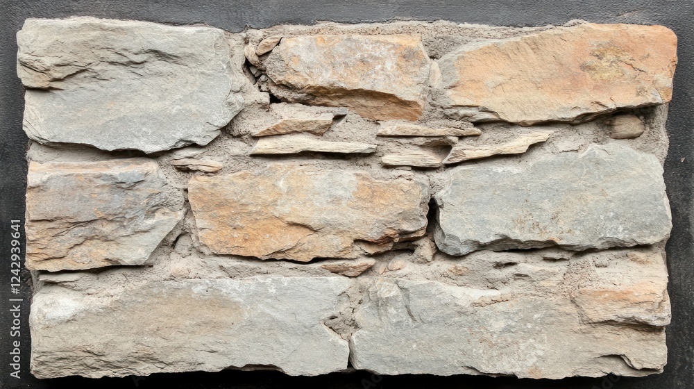 Poster irregular shaped stones create a rustic wall