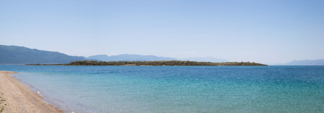 Amazing scenery by the sea in North Evia, Greece, with a view to Lichadonisia islands