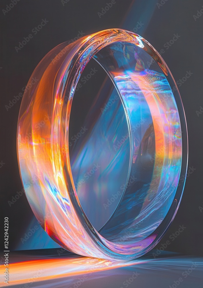 Poster digital art piece that appears to be an abstract sculpture. it is a circular object with a smooth, s