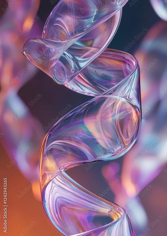 Aufkleber abstract digital art piece that appears to be a 3d rendering of a spiral or a wave-like structure. t