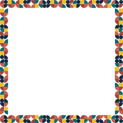 Colorful stylish geometric empty square frame. Vector frame for text. Modern Art baby shower graphic