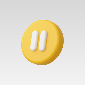 3d Realistic Pause Icon vector illustration