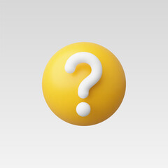 3d Realistic Question mark vector Illustration